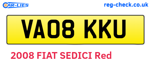 VA08KKU are the vehicle registration plates.