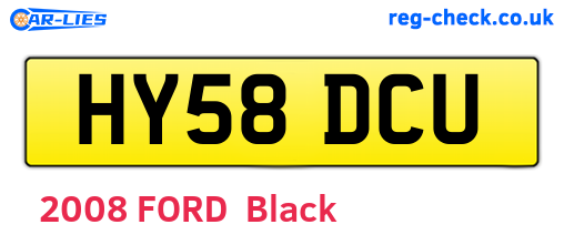 HY58DCU are the vehicle registration plates.