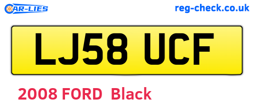 LJ58UCF are the vehicle registration plates.