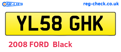 YL58GHK are the vehicle registration plates.