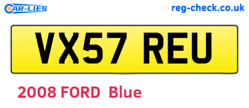 VX57REU are the vehicle registration plates.