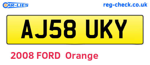 AJ58UKY are the vehicle registration plates.