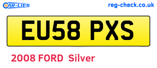 EU58PXS are the vehicle registration plates.