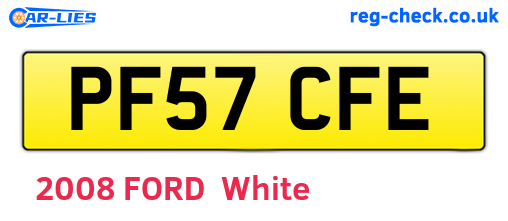 PF57CFE are the vehicle registration plates.