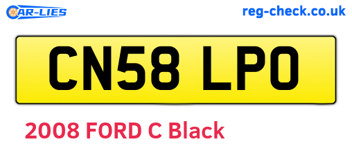 CN58LPO are the vehicle registration plates.