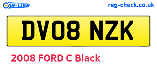 DV08NZK are the vehicle registration plates.