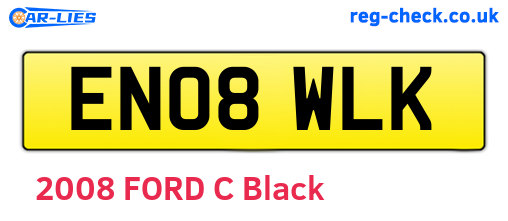 EN08WLK are the vehicle registration plates.