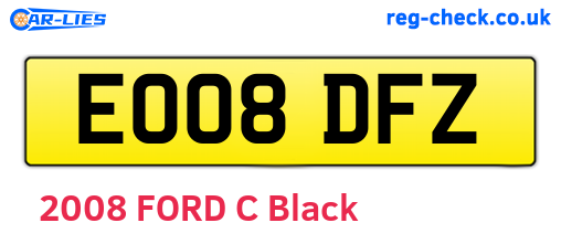 EO08DFZ are the vehicle registration plates.