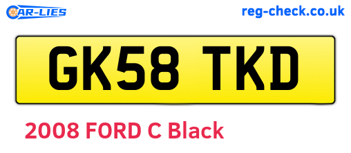 GK58TKD are the vehicle registration plates.