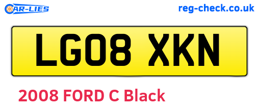 LG08XKN are the vehicle registration plates.