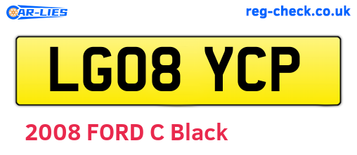 LG08YCP are the vehicle registration plates.