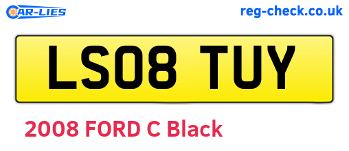 LS08TUY are the vehicle registration plates.