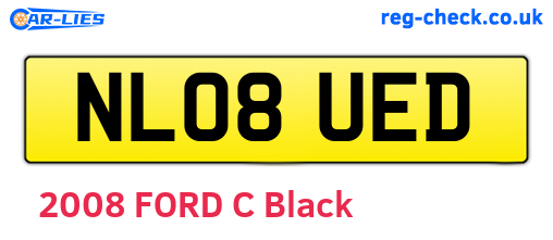 NL08UED are the vehicle registration plates.