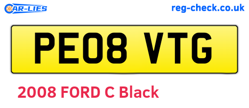 PE08VTG are the vehicle registration plates.
