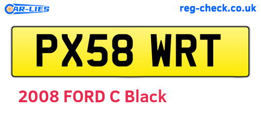 PX58WRT are the vehicle registration plates.