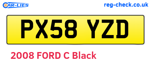 PX58YZD are the vehicle registration plates.