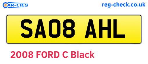SA08AHL are the vehicle registration plates.