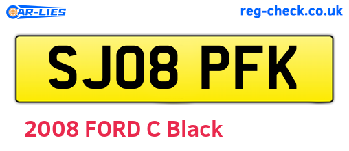 SJ08PFK are the vehicle registration plates.