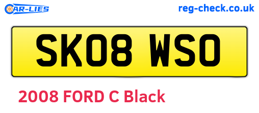 SK08WSO are the vehicle registration plates.