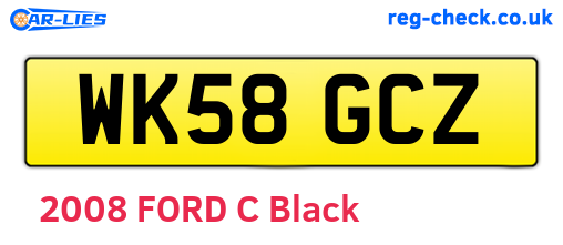 WK58GCZ are the vehicle registration plates.