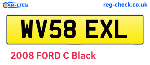 WV58EXL are the vehicle registration plates.