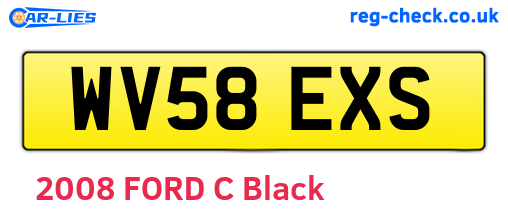 WV58EXS are the vehicle registration plates.