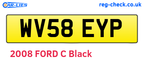 WV58EYP are the vehicle registration plates.