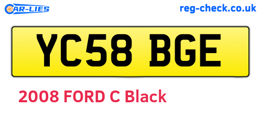 YC58BGE are the vehicle registration plates.