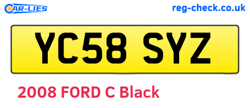 YC58SYZ are the vehicle registration plates.