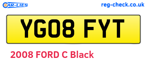YG08FYT are the vehicle registration plates.