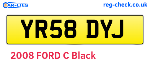 YR58DYJ are the vehicle registration plates.