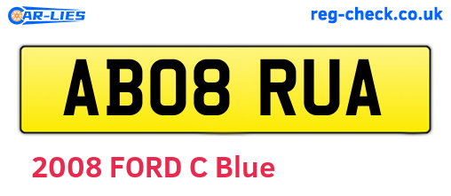 AB08RUA are the vehicle registration plates.