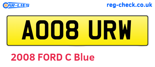 AO08URW are the vehicle registration plates.