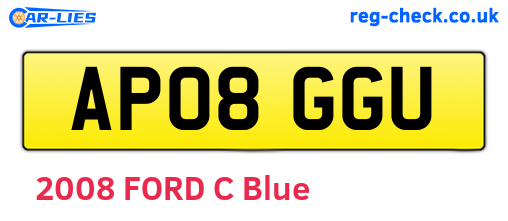 AP08GGU are the vehicle registration plates.