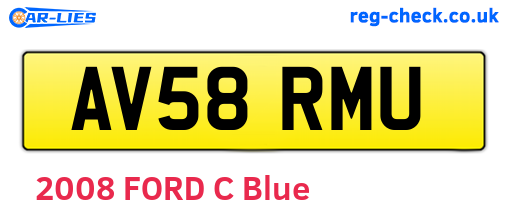 AV58RMU are the vehicle registration plates.