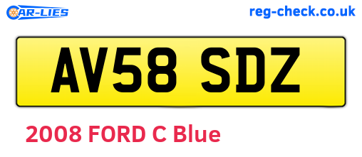 AV58SDZ are the vehicle registration plates.