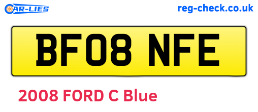 BF08NFE are the vehicle registration plates.