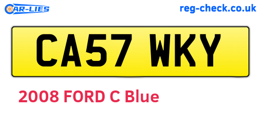 CA57WKY are the vehicle registration plates.