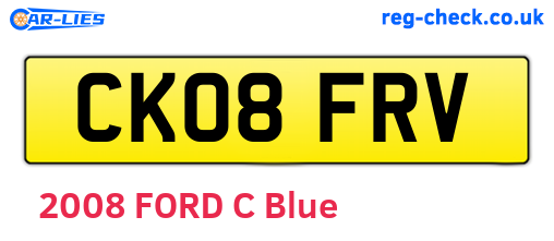 CK08FRV are the vehicle registration plates.