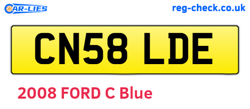CN58LDE are the vehicle registration plates.