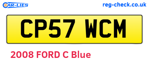 CP57WCM are the vehicle registration plates.