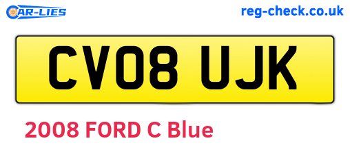 CV08UJK are the vehicle registration plates.