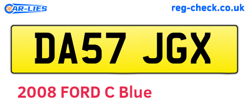 DA57JGX are the vehicle registration plates.