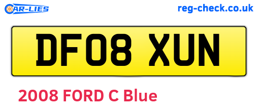 DF08XUN are the vehicle registration plates.