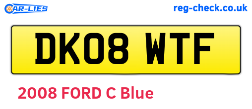 DK08WTF are the vehicle registration plates.