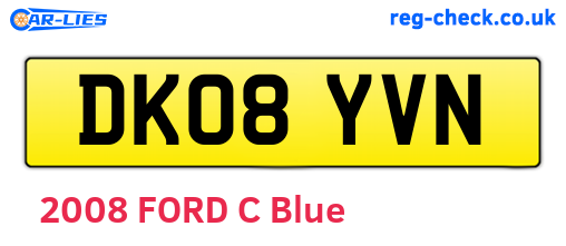 DK08YVN are the vehicle registration plates.