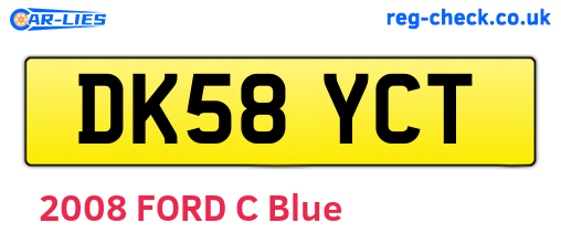 DK58YCT are the vehicle registration plates.