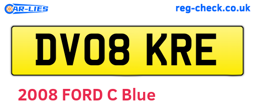 DV08KRE are the vehicle registration plates.