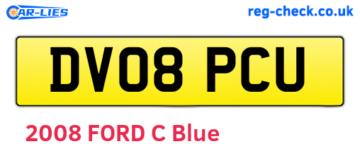 DV08PCU are the vehicle registration plates.