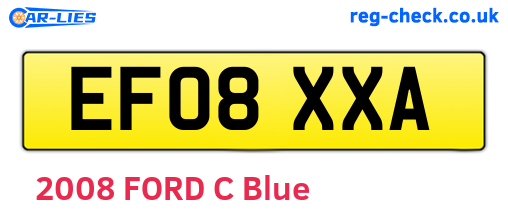 EF08XXA are the vehicle registration plates.